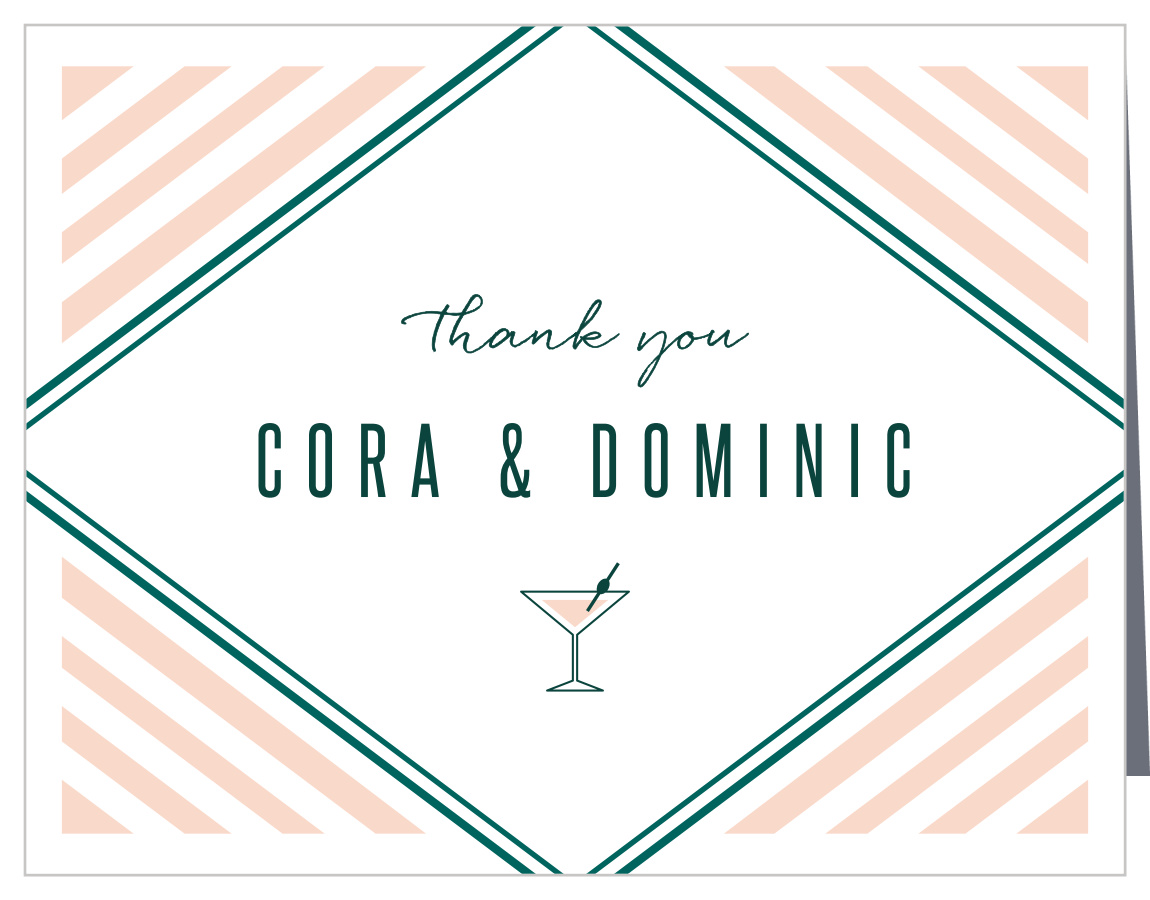 Deco Cocktail Bridal Shower Thank You Cards