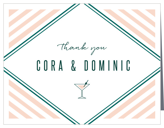 Show your appreciation for your guest's support at your shower with our Deco Cocktail Bridal Shower Thank You Cards!
