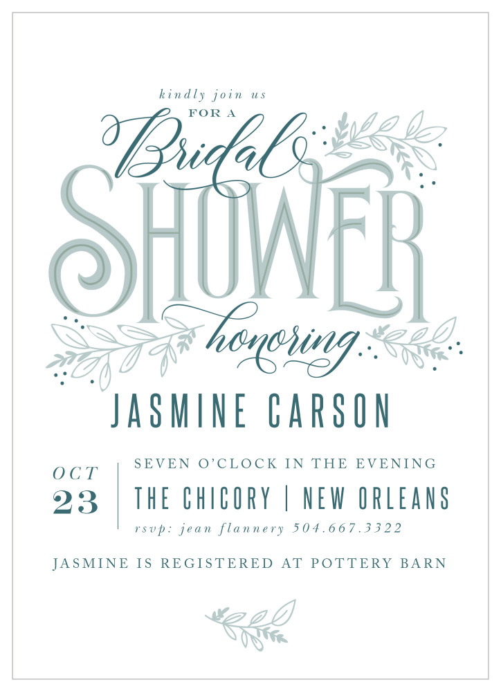 Fantastic Foliage Bridal Shower Invitations