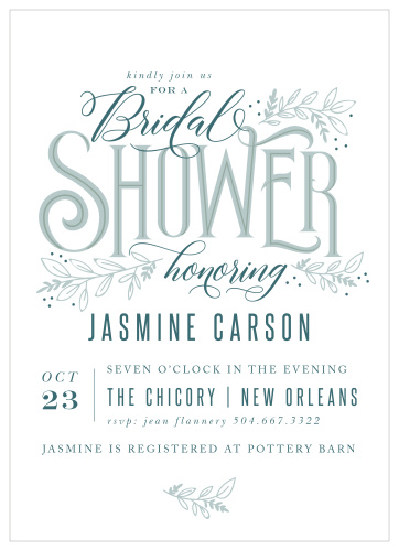Choose our Fantastic Foliage Bridal Shower Invitations for your celebration!