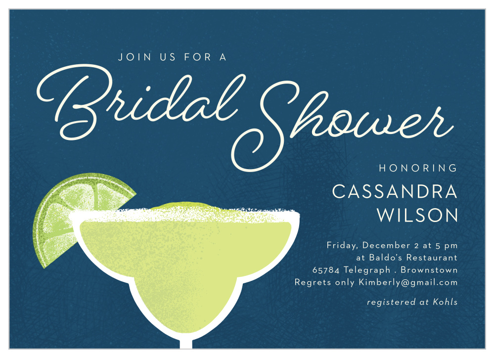 Frozen Margarita Bridal Shower Invitations