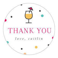 Choose our Confetti Cocktails Bridal Shower Stickers to complete your bridal shower theme! 