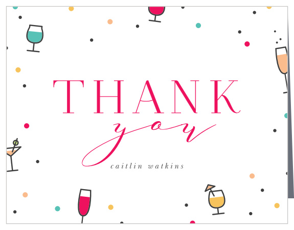 Keep the celebration going with our Confetti Cocktails Bridal Shower Thank You Cards.
