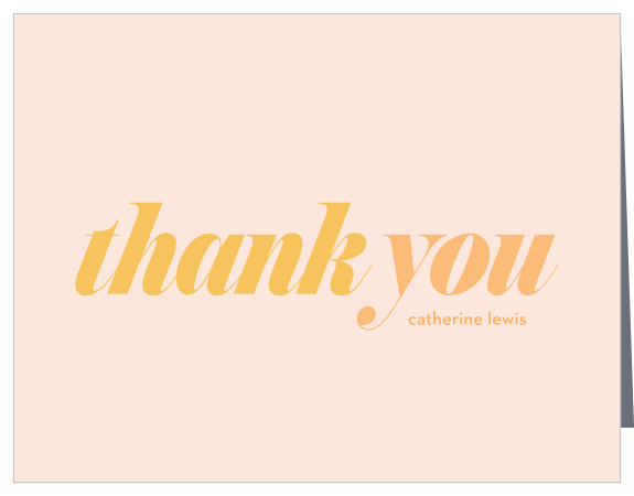 Send your gratitude with our Peachy Poster Bridal Shower Thank You Cards to all those who participated in your pre-wedding festivities!