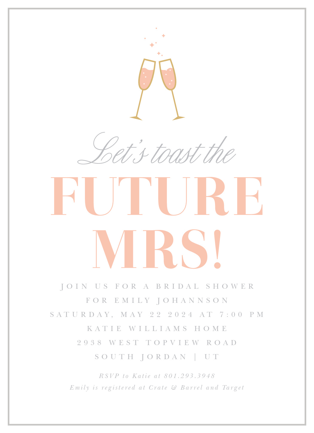 Bright & Bubbly Bridal Shower Invitations