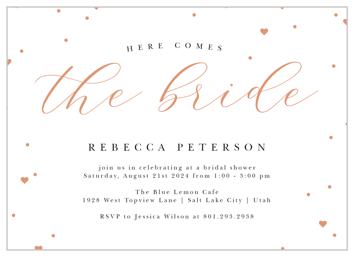 Golden Hearts Bridal Shower Invitations by Basic Invite