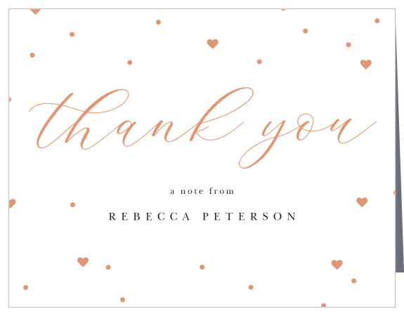 Send your gratitude to all those who participated in your pre-wedding festivities with our Golden Hearts Bridal Shower Thank You Cards!