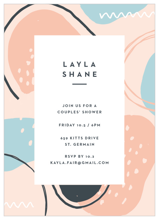 Choose our Abstract and Artsy Bridal Shower Invitations for your pre-wedding festivities!