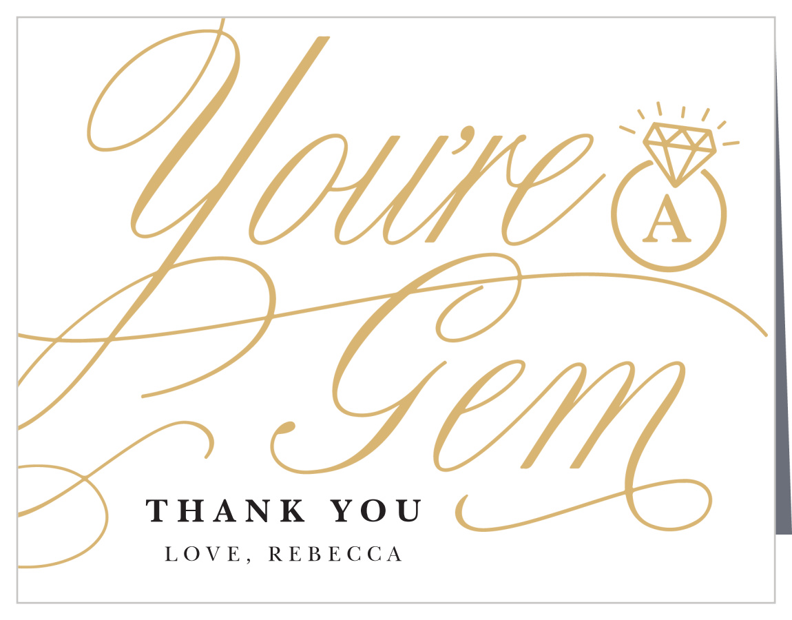 Bling Ring Bridal Shower Thank You Cards