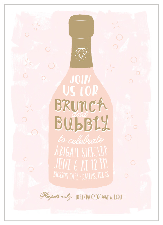 Get ready to celebrate in style with our Brimming Bubbly Bridal Shower Invitations.