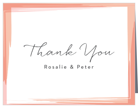 Send your gratitude to all those who participated in your pre-wedding festivities with our Bold Brush Frame Bridal Shower Thank You card.
