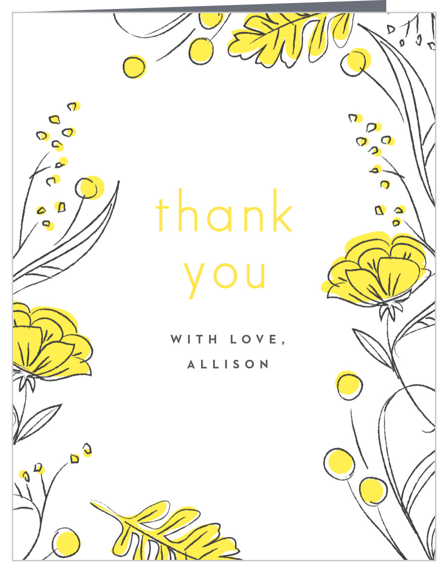 Mod Meadow Bridal Shower Thank You Cards