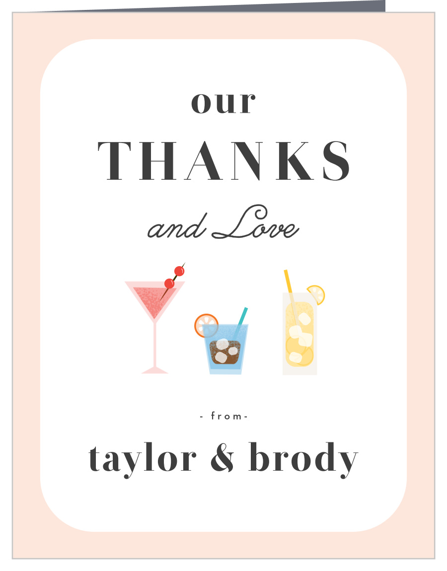 Drink Up Bridal Shower Thank You Cards