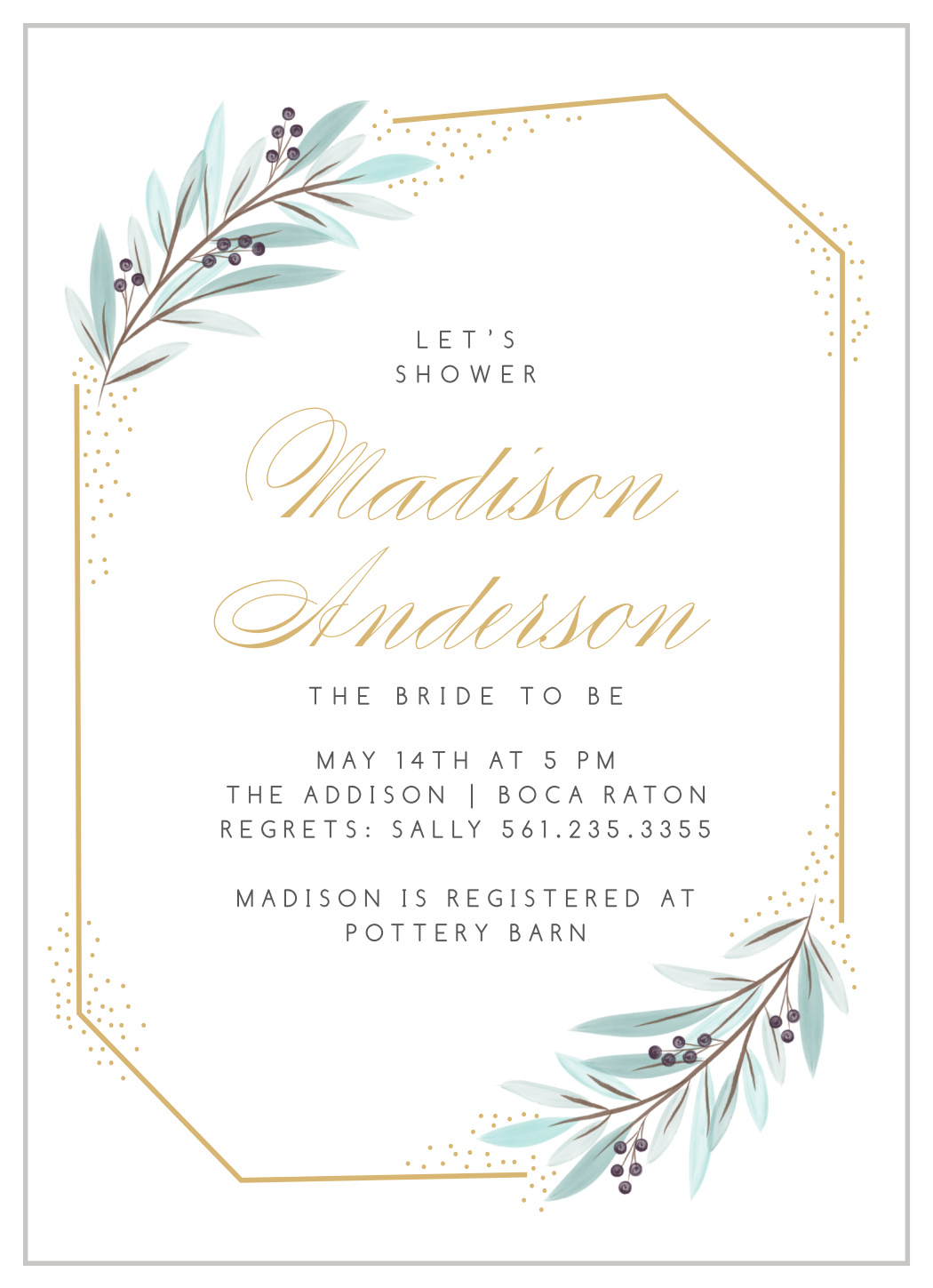 Geo Watercolor Bridal Shower Invitations