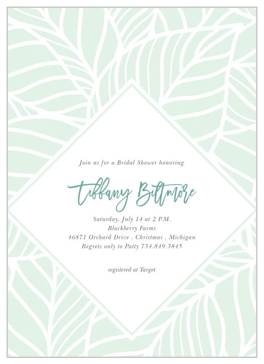 Set the stage for your event with our Fresh Vibes Bridal Shower Invitations.