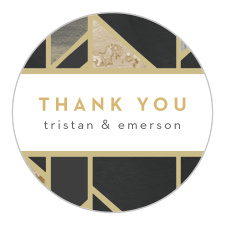 Fully customizable Modern Herringbone Bridal Shower Stickers for the bride that loves beautiful modern typography and chic design. 