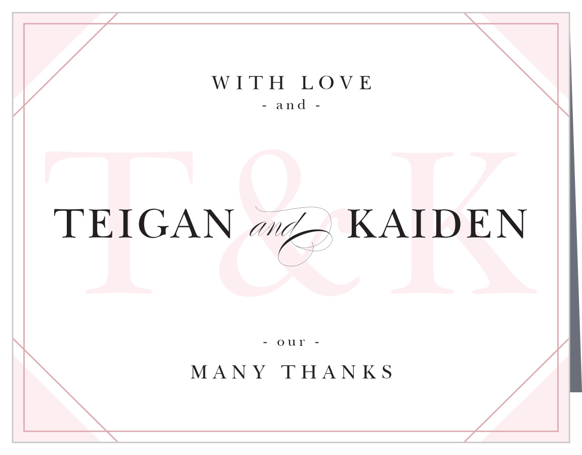Classic Couple Bridal Shower Thank You Cards