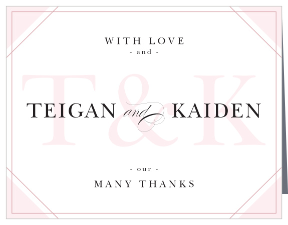Show your gratitude to your family and friends that supported you with the chic look of our Classic Couple Bridal Shower Thank You Cards.
