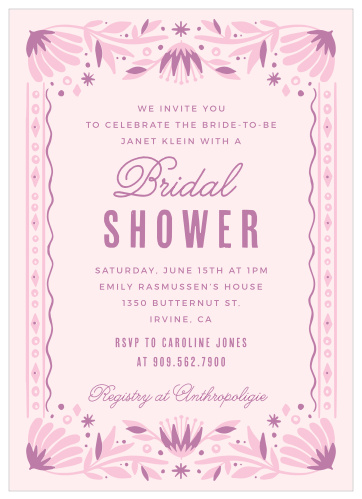 Get ready to celebrate with our Boho Border Bridal Shower Invitations.