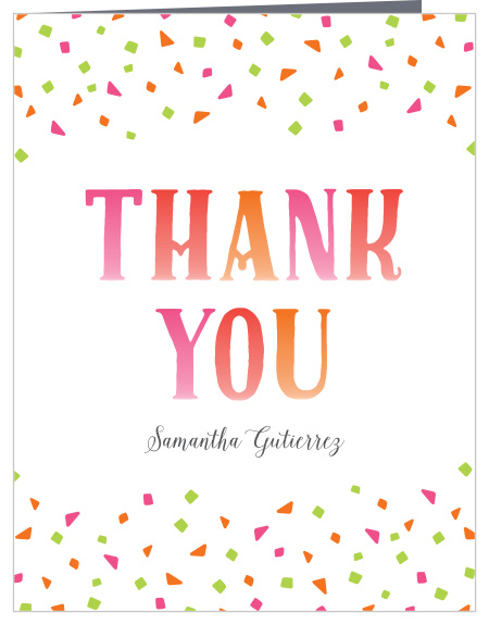 Send a festive token of appreciation with our Fiesta Margarita Bridal Shower Thank You Cards. 