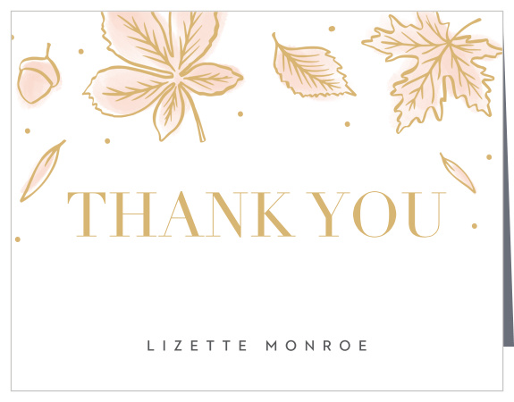 Our Fall Bride Bridal Shower Thank You Cards offer the same simple and stunning design featured on the corresponding invitations and stickers.