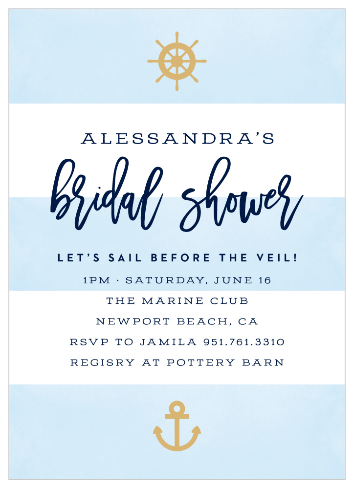 Nautical Vibes Bridal Shower Invitations