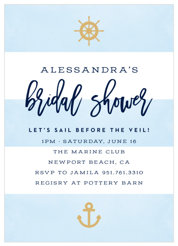 Let our Nautical Vibes Bridal Shower Invitations steer you in the right direction!