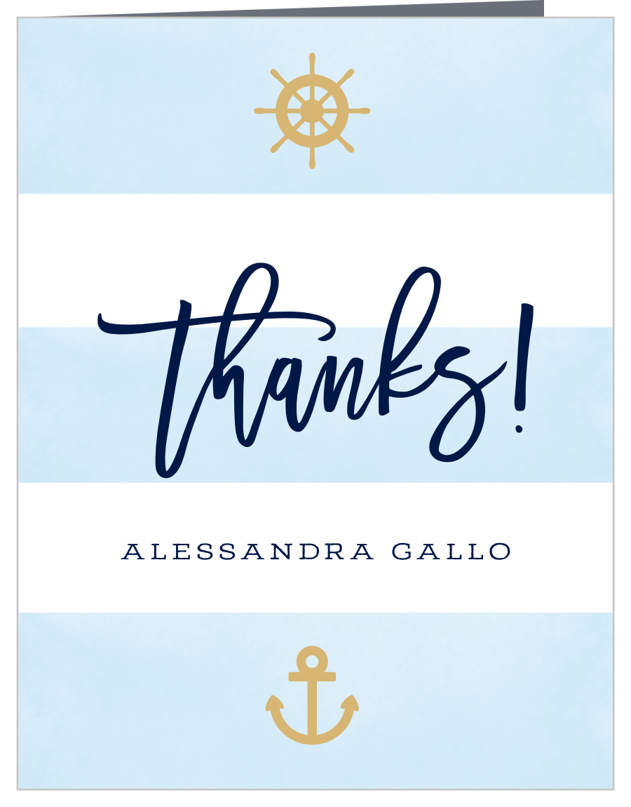 Nautical Vibes Bridal Shower Thank You Cards