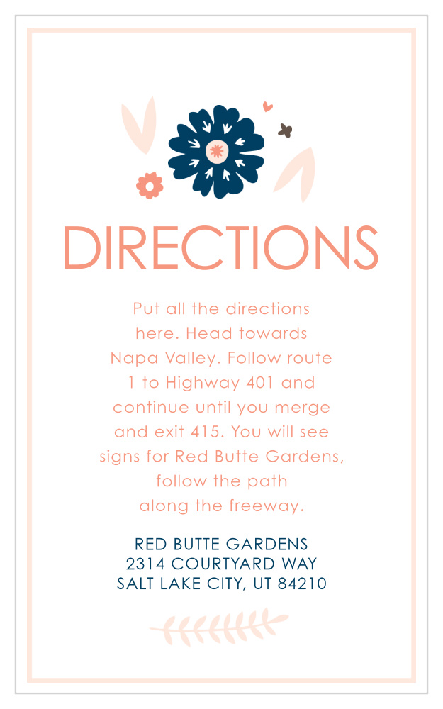 Ribbons & Flowers Direction Cards