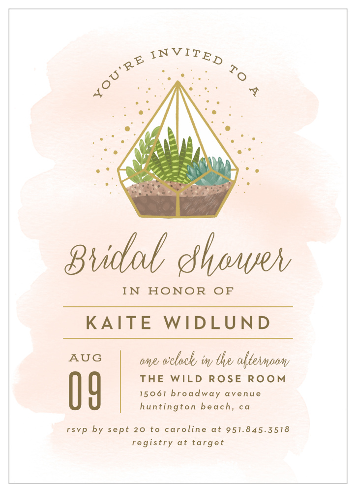Succulent Terrarium Bridal Shower Invitations