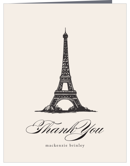 Share your gratitude to your close friends and family that attended your pre-wedding festivities with the chic look of our Parisian Party Bridal Shower Thank You Cards.