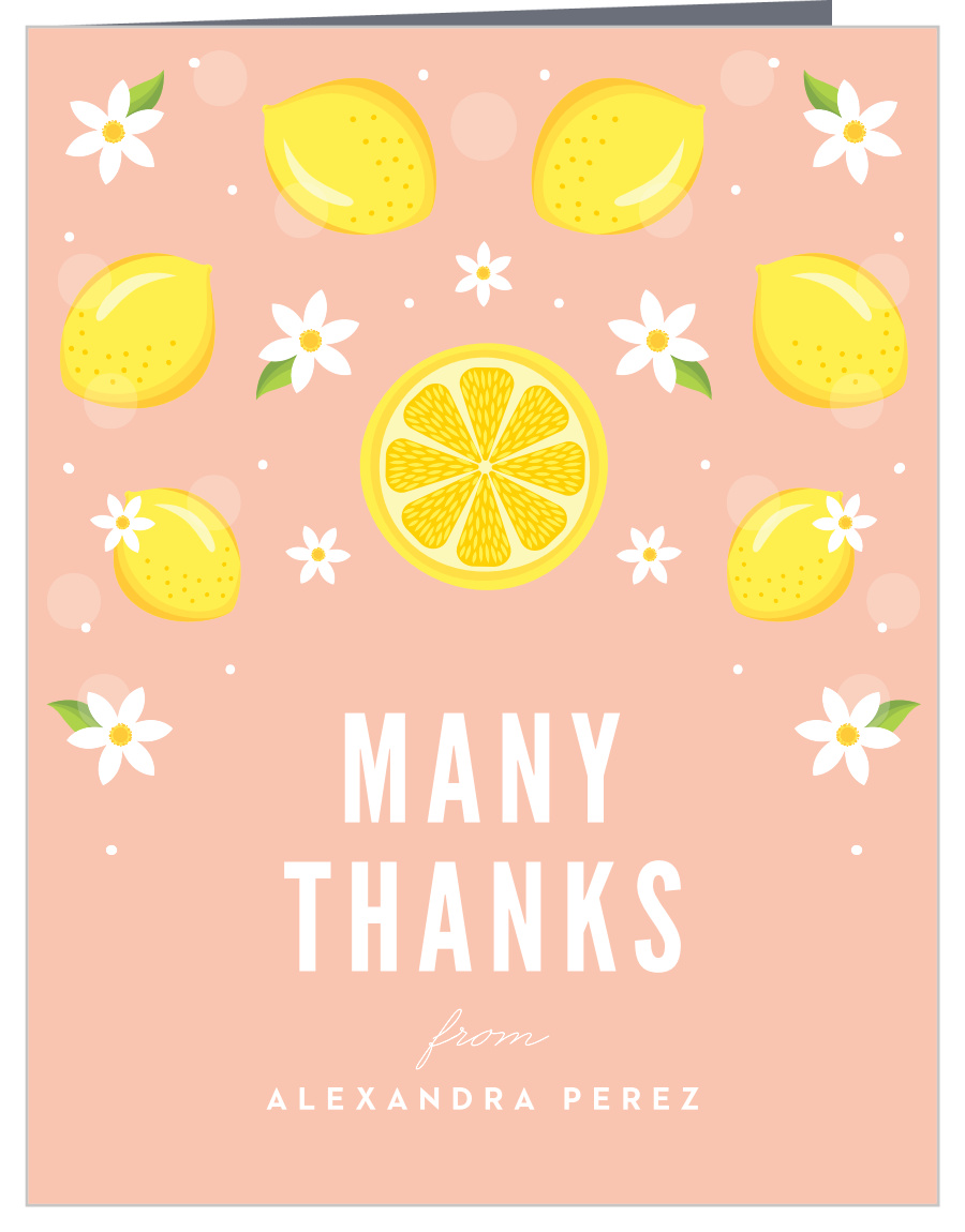 Lemonade Pop Bridal Shower Thank You Cards by Basic Invite