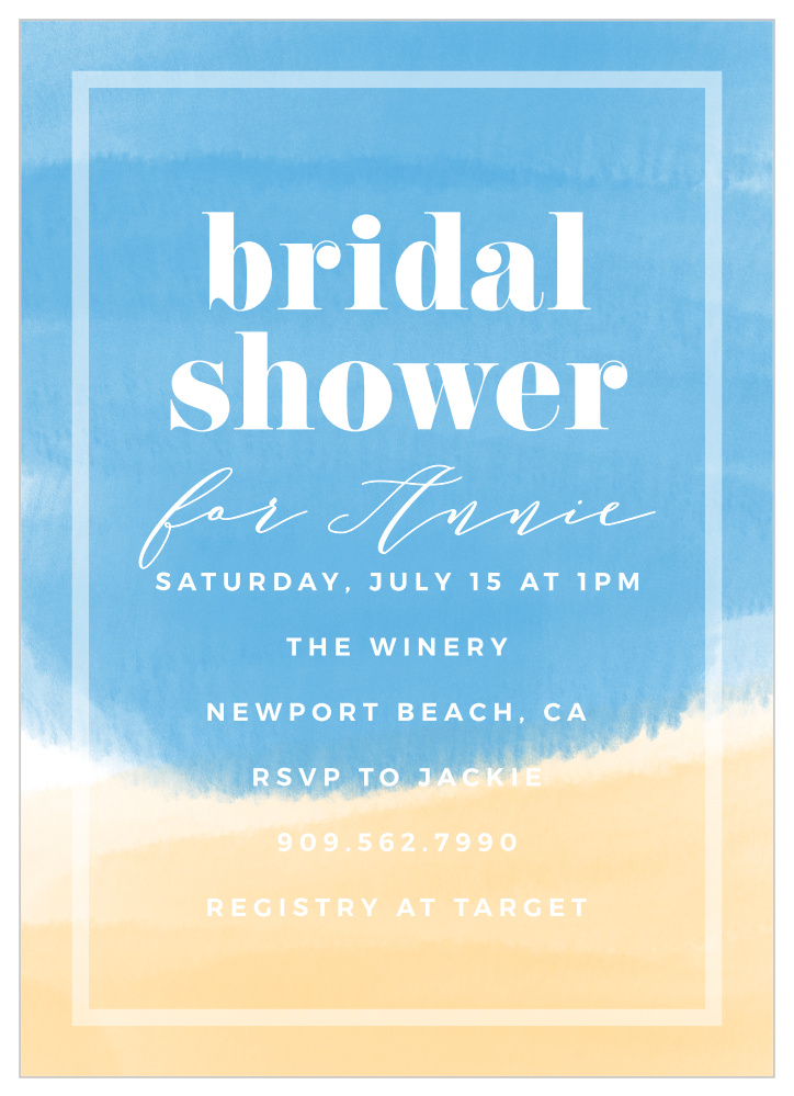 Watercolor Ocean Bridal Shower Invitations