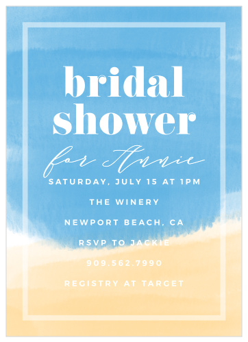 Our Watercolor Ocean Bridal Shower Invitations are sure to be a hit at your nautical event!