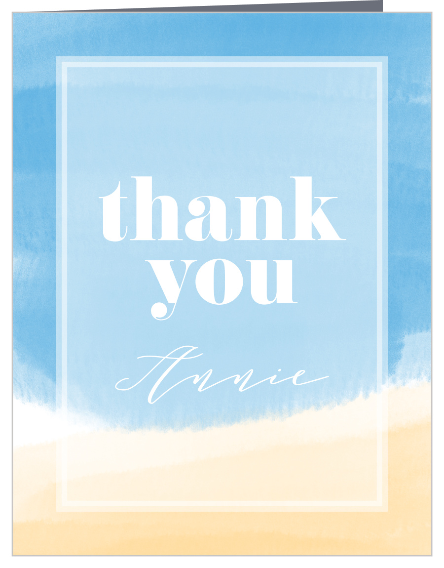 Watercolor Ocean Bridal Shower Thank You Cards