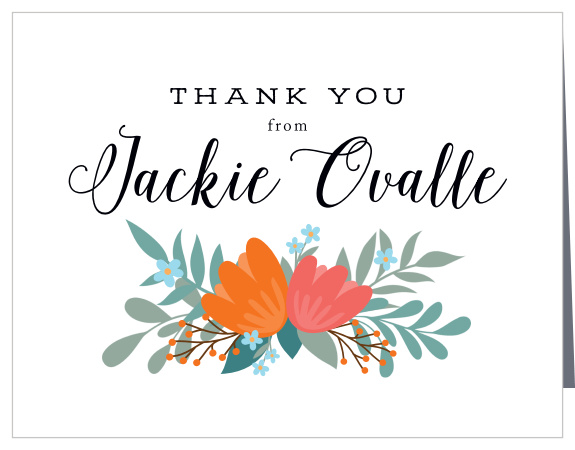 Share your gratitude to your close friends and family with the chic look of our Floral Clock Bridal Shower Thank You Cards.