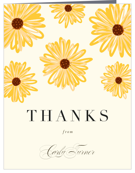 Personalize the perfect sentiment with your favorite design combinations of colors and fonts. Bright and sunny Flower Doodles Bridal Shower Thank You Cards by Basic Invite will make your guests feel warm and sunny.