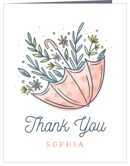 Let your close family and friends know how much you appreciated their support with the chic look of our Floral Umbrella Bridal Shower Thank You Cards.