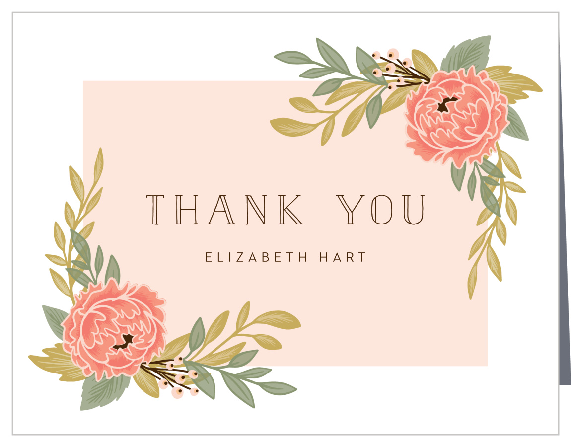 Peony Party Bridal Shower Thank You Cards