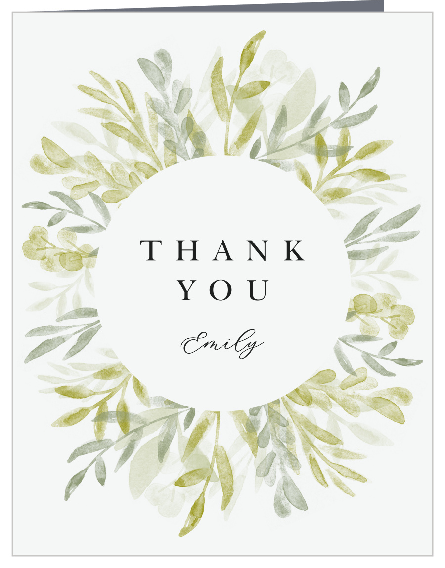 Rustic Watercolor Bridal Shower Thank You Cards by Basic Invite