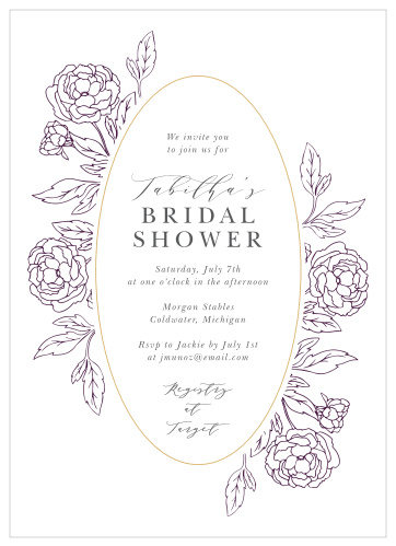 Our Peony Border Bridal Shower Invitations are the perfect way to surround yourself with your friends and family for your pre-wedding celebrations!