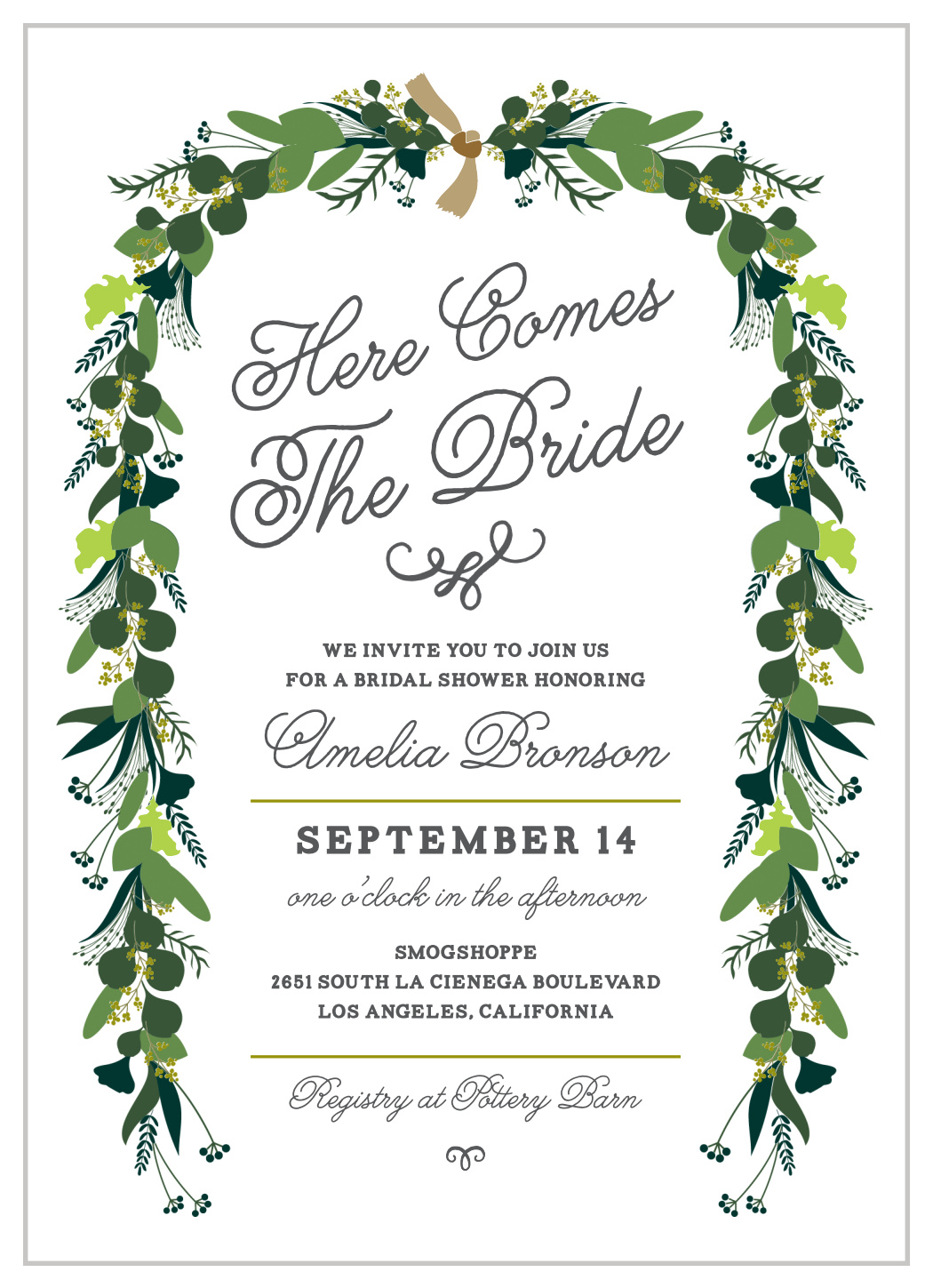 Hanging Botanicals Bridal Shower Invitations