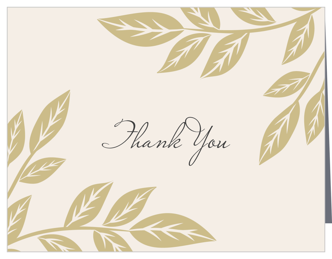 Luxurious Leaves Bridal Shower Thank You Cards