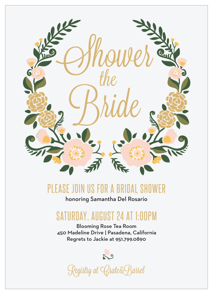 Flower Crown Bridal Shower Invitations