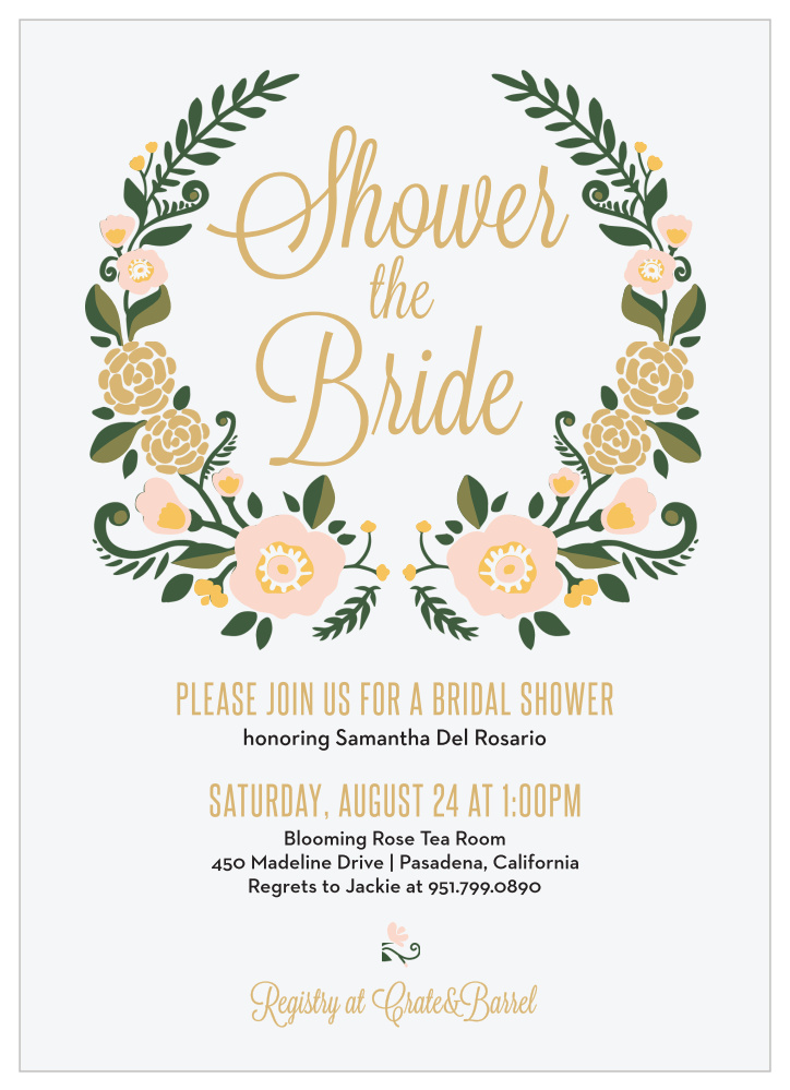 Flower Crown Bridal Shower Invitations by Basic Invite