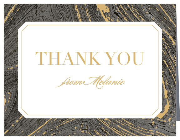 Convey your gratitude with the dignified beauty of the Gilded Graining Bridal Shower Thank You Cards.