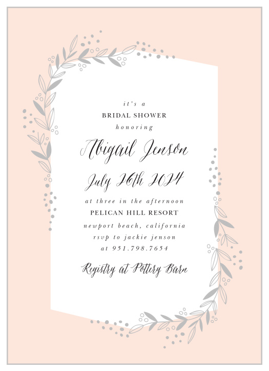 Celebrate your love with our Dotted Botanical Bridal Shower Invitations.