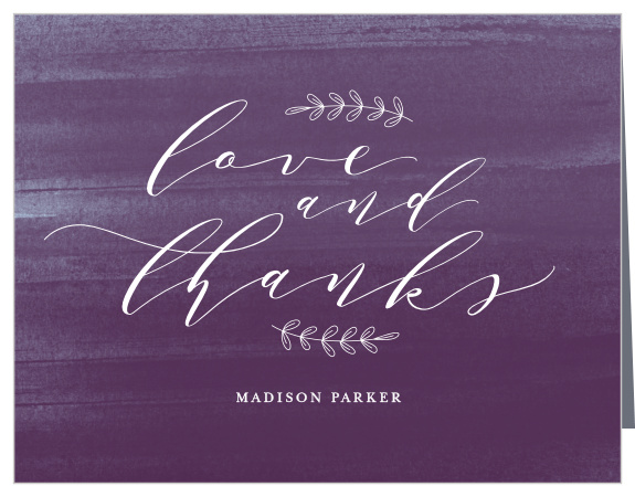 Share your appreciation to your close friends and family for their support with the chic look of our Watercolor Plum Bridal Shower Thank You Cards.