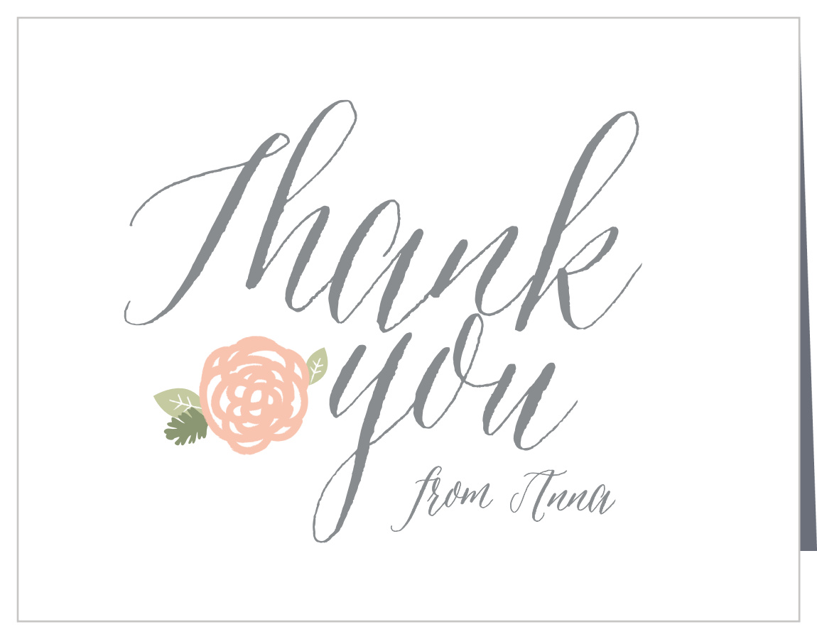 Rosy Chic Bridal Shower Thank You Cards