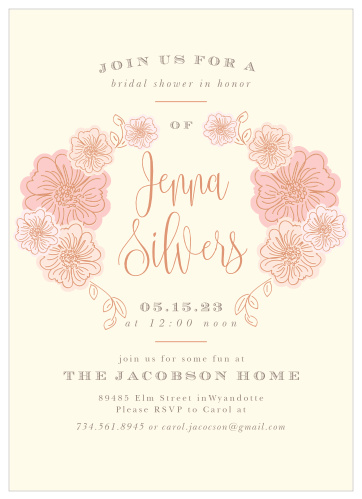 Our Blushing Bouquets Bridal Shower Invitations are the perfect way to share all of your wedding details with your loved ones!